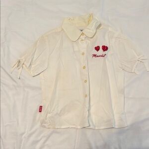 Moschino Kids White Shirt with Red Sequins